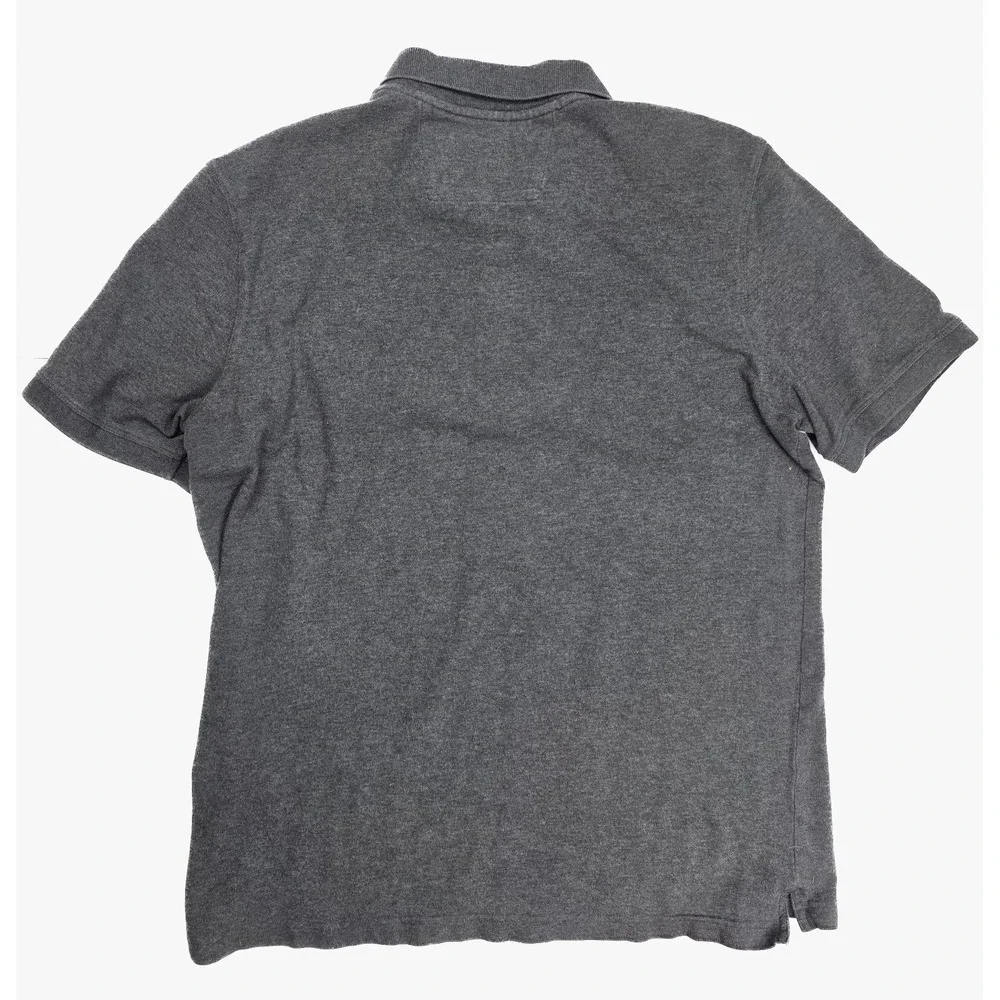 Banana Republic Standard Fit Gray 1/4 Button Short Sleeve Polo Men's‎ Size Large